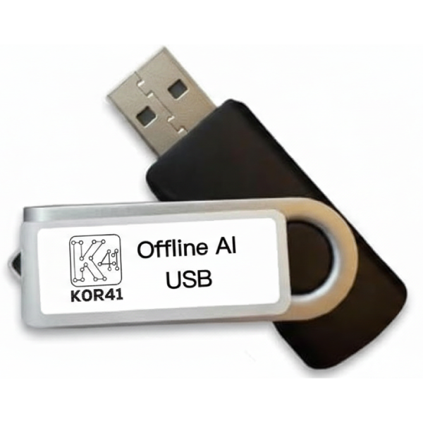 K0R41 Offline AI USB Drive - Plug & Play 7 Local AI Models, 100% Private No Internet, Survival Prepper Tool